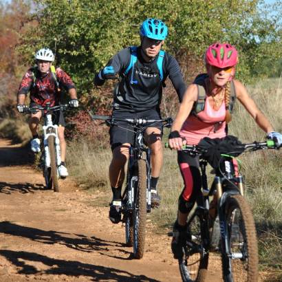 Mountain-biking along the trails in Sault