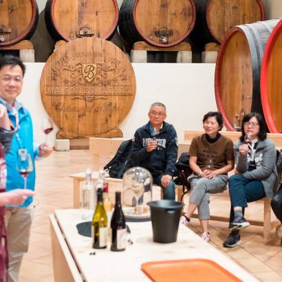 Wine blending  The Workshop at  Pavillon Bouachon